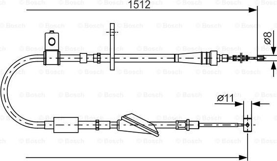 BOSCH 1 987 482 176 - Тросик, cтояночный тормоз unicars.by