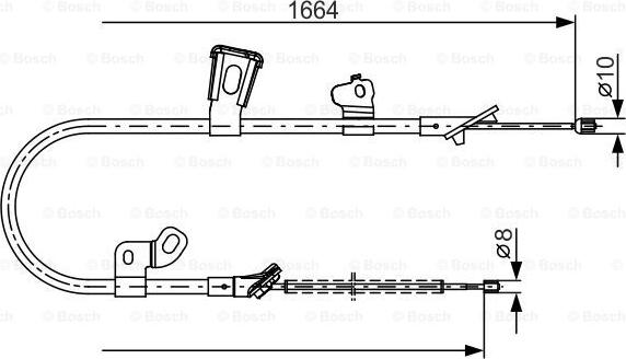 BOSCH 1 987 482 219 - Тросик, cтояночный тормоз unicars.by