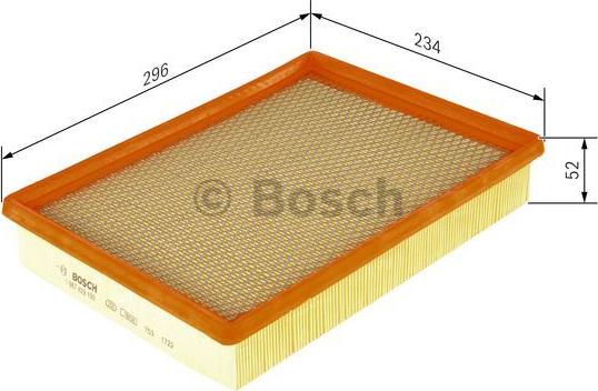 BOSCH 1 987 429 193 - Воздушный фильтр, двигатель unicars.by