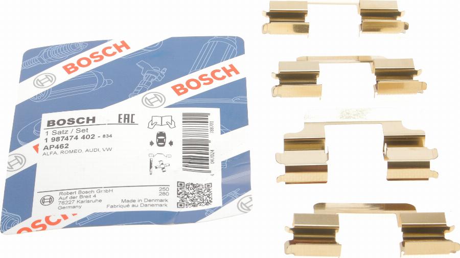 BOSCH 1 987 474 402 - Комплектующие для колодок дискового тормоза unicars.by