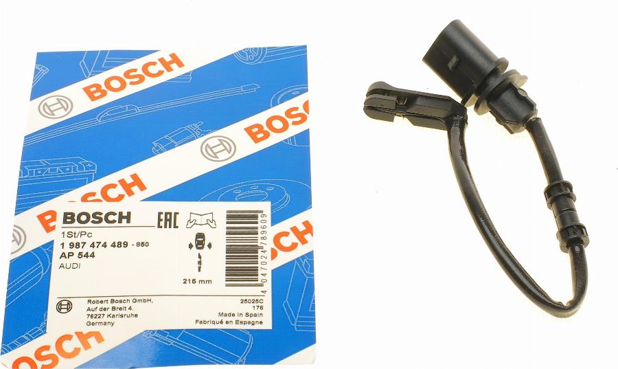 BOSCH 1 987 474 489 - Сигнализатор, износ тормозных колодок unicars.by