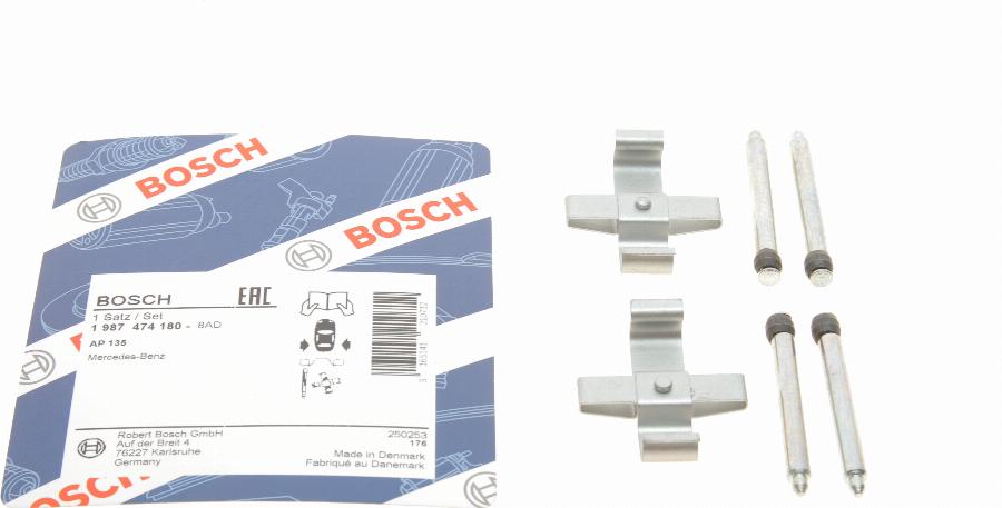 BOSCH 1 987 474 180 - Комплектующие для колодок дискового тормоза unicars.by