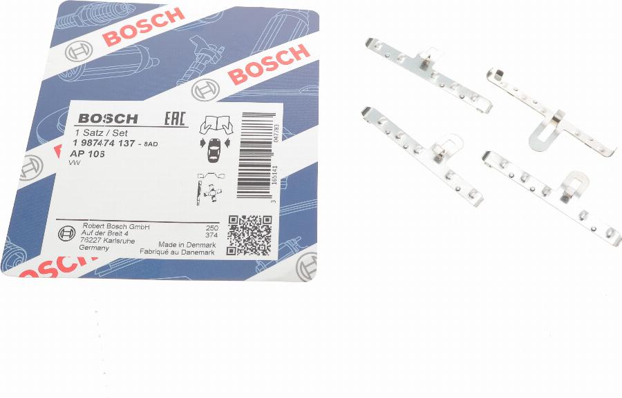 BOSCH 1 987 474 137 - Комплектующие для колодок дискового тормоза unicars.by