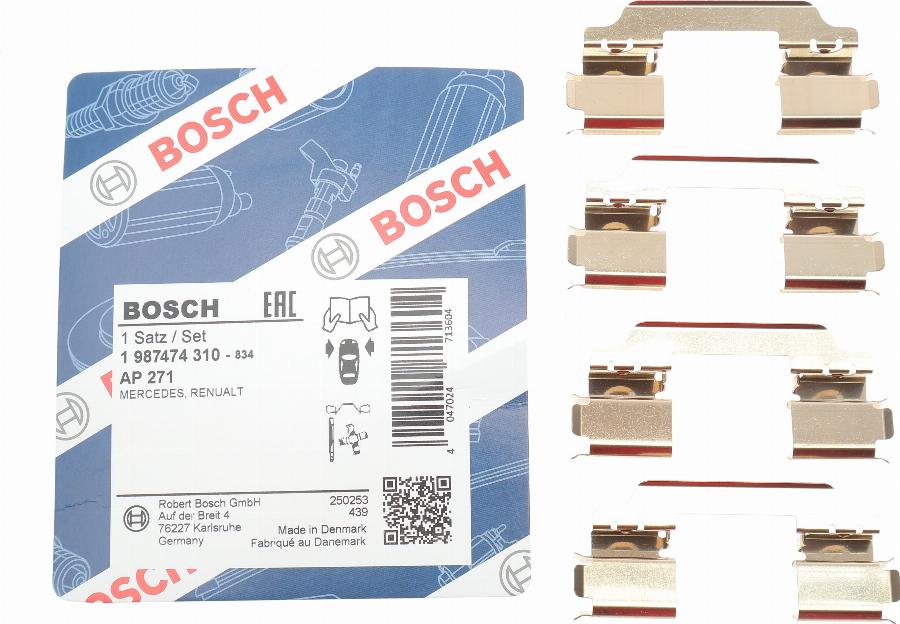 BOSCH 1 987 474 310 - Комплектующие для колодок дискового тормоза unicars.by