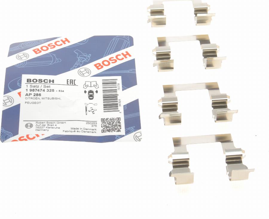 BOSCH 1 987 474 325 - Комплектующие для колодок дискового тормоза unicars.by