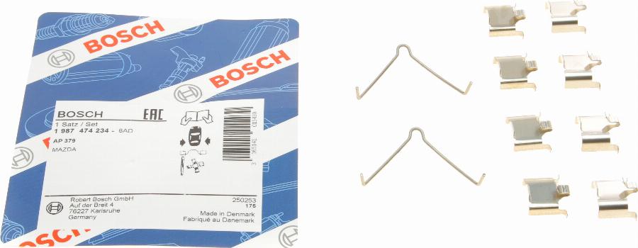 BOSCH 1 987 474 234 - Комплектующие для колодок дискового тормоза unicars.by