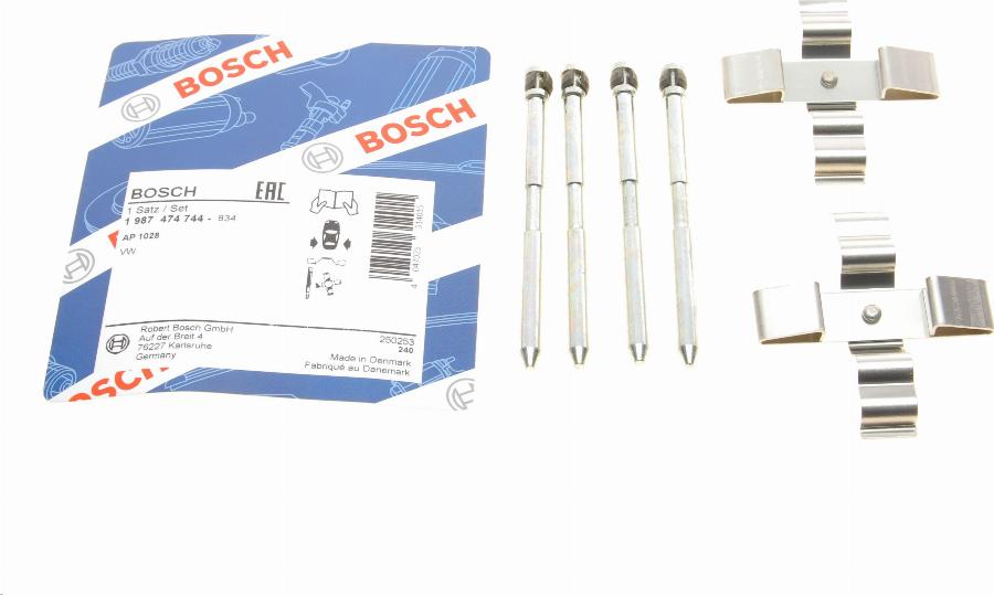 BOSCH 1 987 474 744 - Комплектующие для колодок дискового тормоза unicars.by