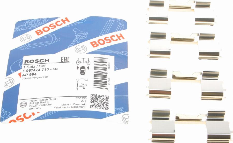 BOSCH 1 987 474 710 - Комплектующие для колодок дискового тормоза unicars.by