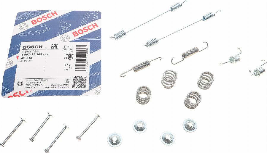 BOSCH 1 987 475 365 - Комплектующие, барабанный тормозной механизм unicars.by