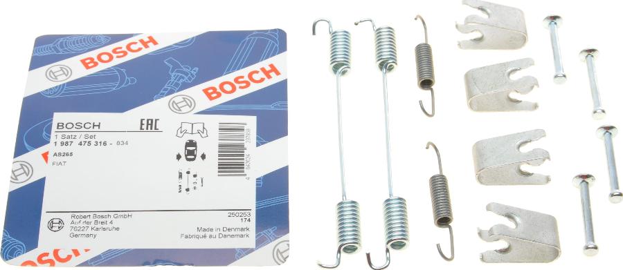 BOSCH 1 987 475 316 - Комплектующие, барабанный тормозной механизм unicars.by