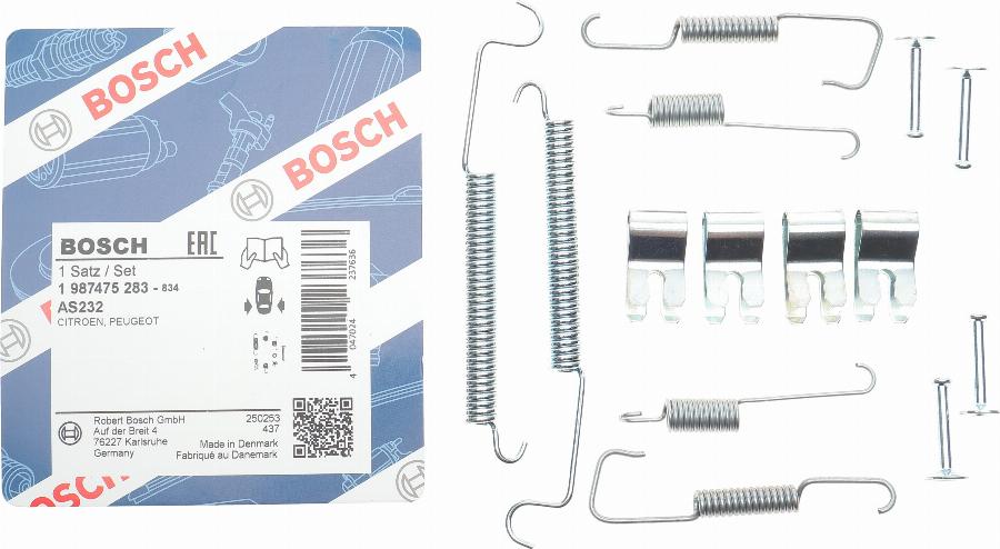 BOSCH 1 987 475 283 - Комплектующие, барабанный тормозной механизм unicars.by