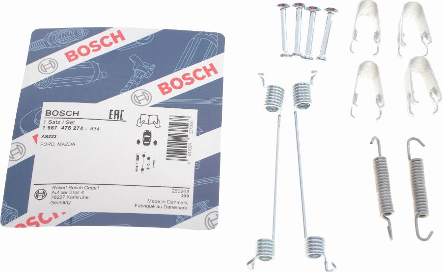 BOSCH 1 987 475 274 - Комплектующие, барабанный тормозной механизм unicars.by