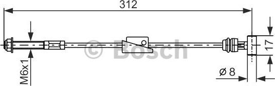 BOSCH 1 987 477 517 - Тросик, cтояночный тормоз unicars.by