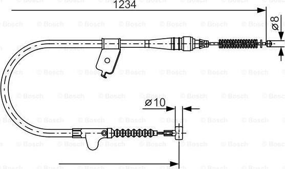 BOSCH 1 987 477 816 - Тросик, cтояночный тормоз unicars.by