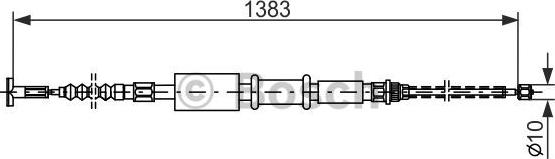 BOSCH 1 987 477 826 - Тросик, cтояночный тормоз unicars.by