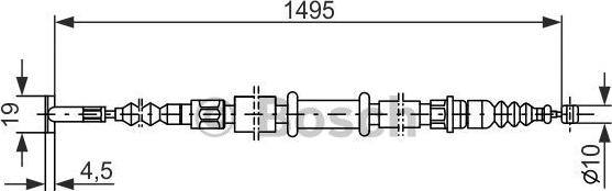 BOSCH 1 987 477 376 - Тросик, cтояночный тормоз unicars.by