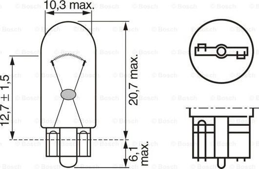 BOSCH 1 987 301 098 - Лампа накаливания, стояночные огни / габаритные фонари unicars.by