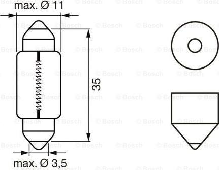 BOSCH 1 987 301 004 - Лампа накаливания, фонарь освещения номерного знака unicars.by