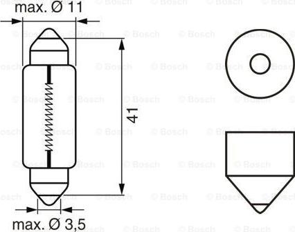 BOSCH 1 987 301 014 - Лампа накаливания, освещение салона unicars.by