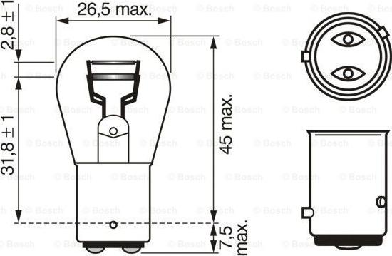 BOSCH 1 987 301 015 - Лампа накаливания, фонарь сигнала тормоза unicars.by