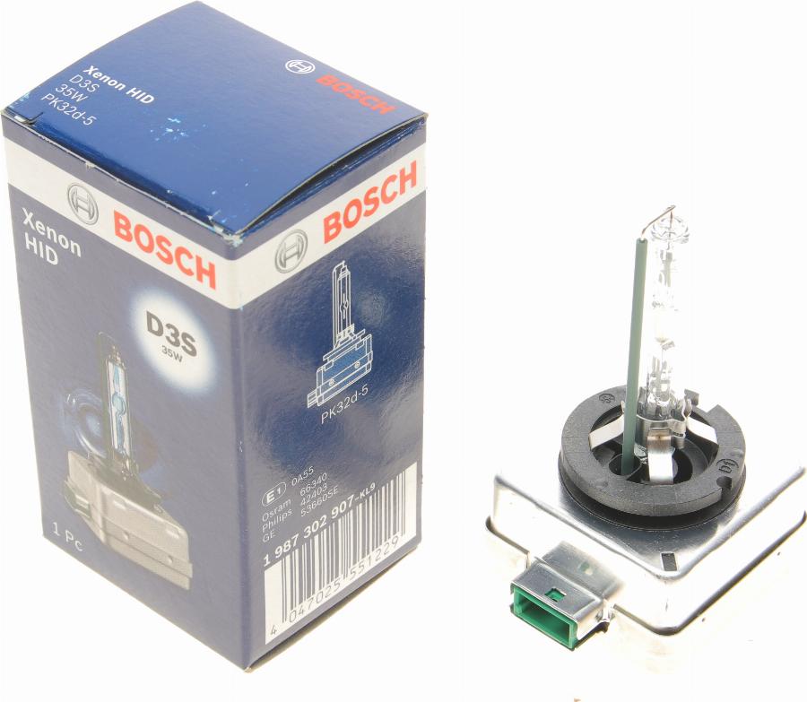 BOSCH 1 987 302 907 - Лампа накаливания, фара дальнего света unicars.by