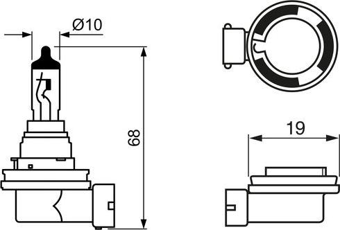 BOSCH 1 987 302 089 - Лампа накаливания, противотуманная фара unicars.by