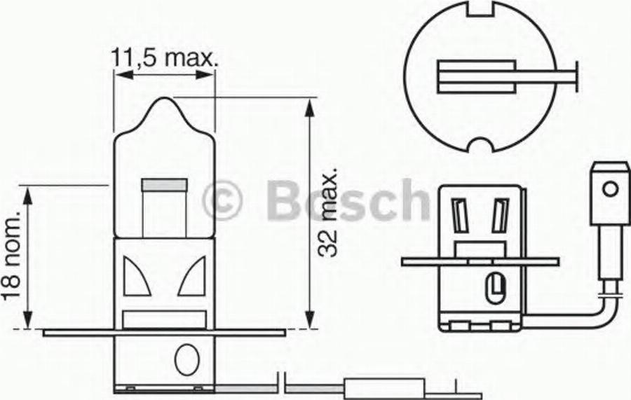 BOSCH 1987302033 - Лампа накаливания, противотуманная фара unicars.by