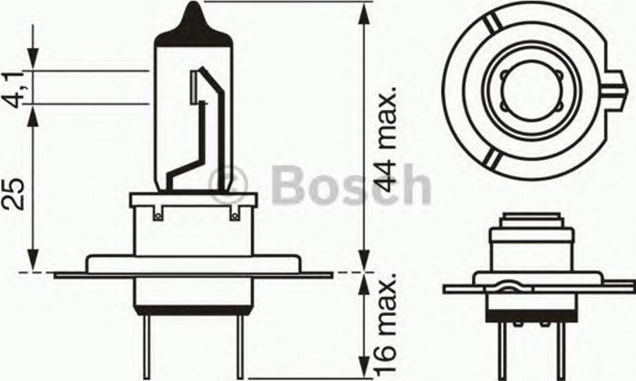 BOSCH 1987302073 - Лампа накаливания, фара дальнего света unicars.by