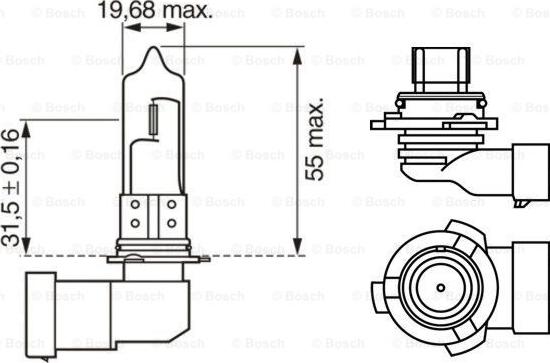 BOSCH 1 987 302 153 - Лампа накаливания, фара дальнего света unicars.by