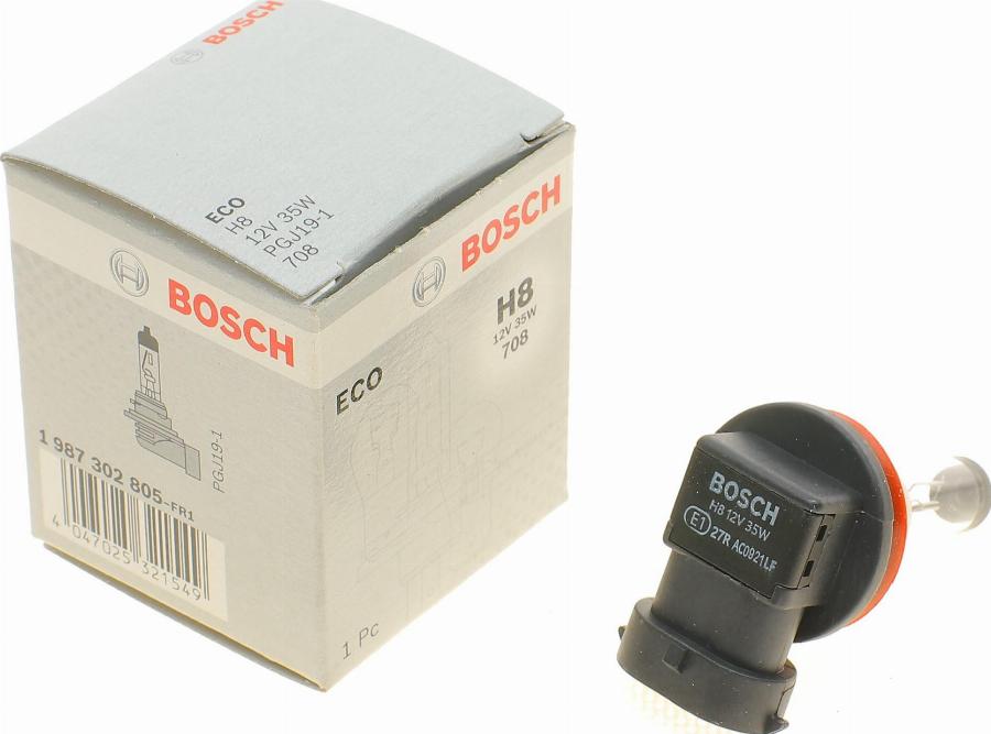 BOSCH 1 987 302 805 - Лампа накаливания, фара дальнего света unicars.by