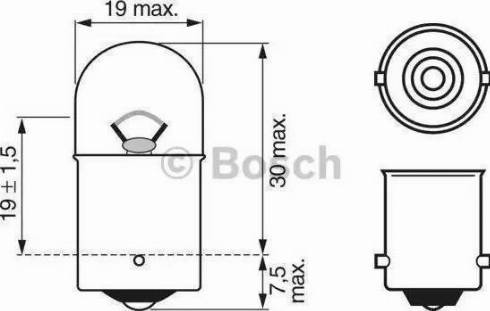 BOSCH 1 987 302 283 - Лампа накаливания, задний габаритный фонарь unicars.by