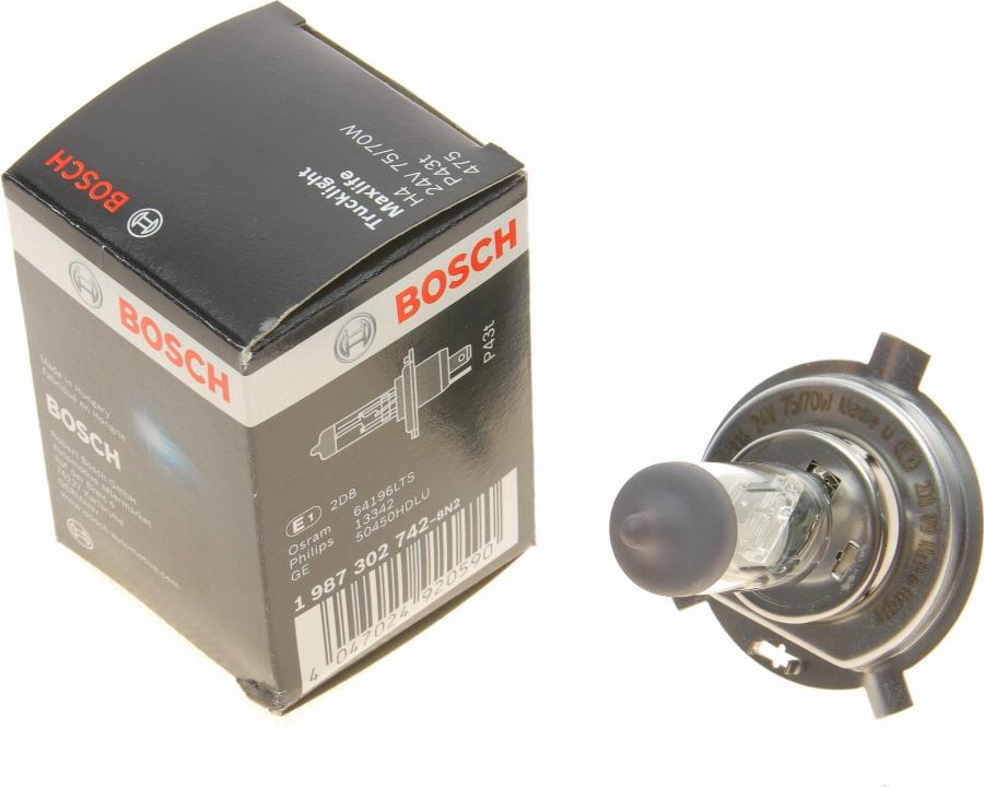 BOSCH 1 987 302 742 - Лампа накаливания, фара дальнего света unicars.by