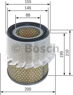 BOSCH 1 457 433 646 - Воздушный фильтр, двигатель unicars.by