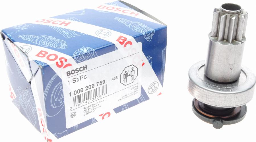 BOSCH 1 006 209 759 - Ведущая шестерня, бендикс, стартер unicars.by