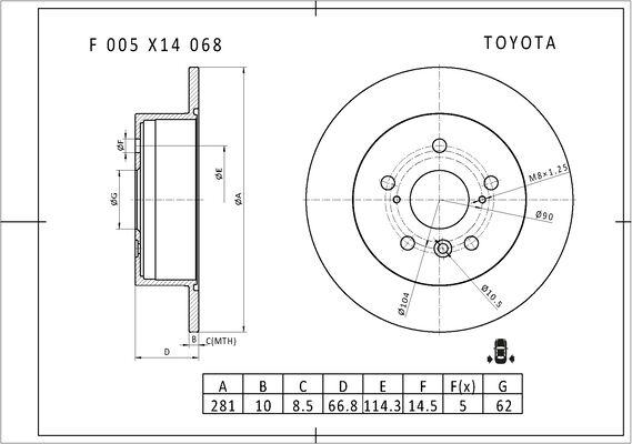 BOSCH F 005 X14 068 - Тормозной диск unicars.by