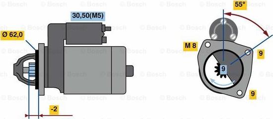 BOSCH F 000 AL0 327 - Стартер unicars.by