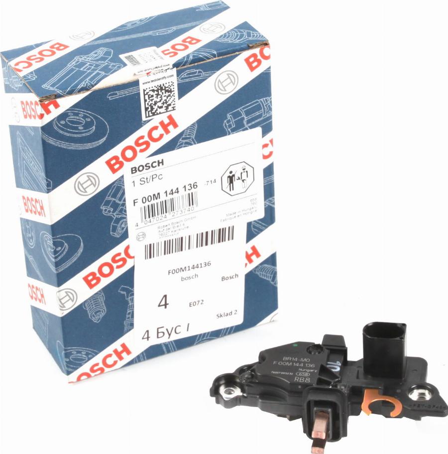 BOSCH F 00M 144 136 - Регулятор напряжения, генератор unicars.by