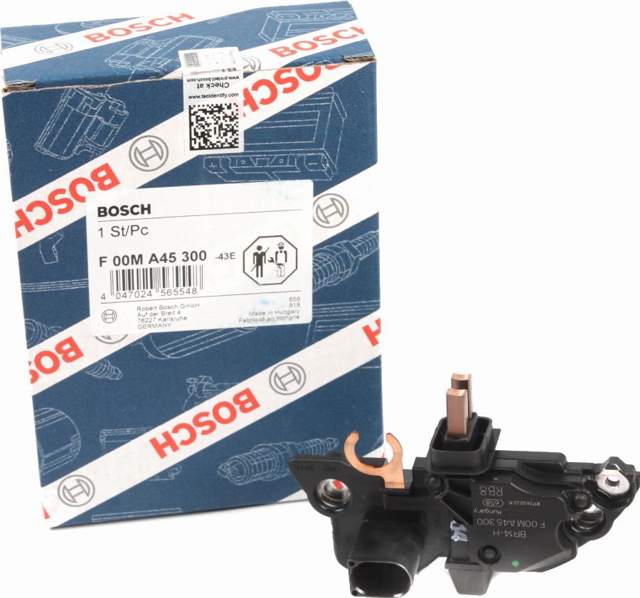 BOSCH F 00M A45 300 - Регулятор напряжения, генератор unicars.by