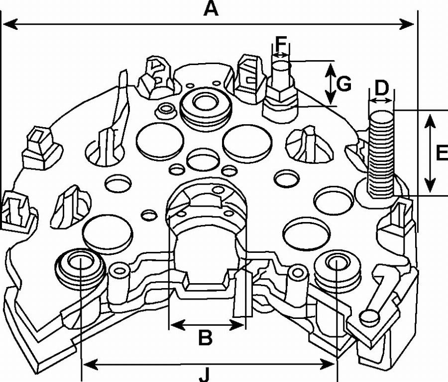 BOSCH F 032 131 603 - Выпрямитель, диодный мост, генератор unicars.by