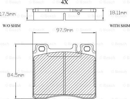 BOSCH F 03A 150 008 - Тормозные колодки, дисковые, комплект unicars.by