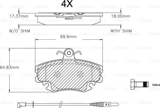 BOSCH F 03A 150 016 - Тормозные колодки, дисковые, комплект unicars.by