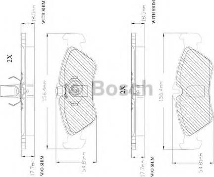 BOSCH F 03A 150 010 - Тормозные колодки, дисковые, комплект unicars.by