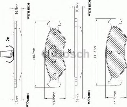 BOSCH F 03A 150 024 - Тормозные колодки, дисковые, комплект unicars.by