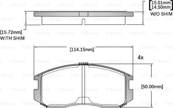 BOSCH F 03B 150 412 - Тормозные колодки, дисковые, комплект unicars.by