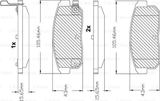 BOSCH F 03B 150 097 - Тормозные колодки, дисковые, комплект unicars.by