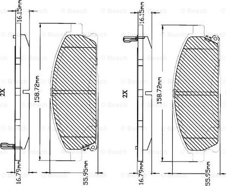 BOSCH F 03B 150 044 - Тормозные колодки, дисковые, комплект unicars.by