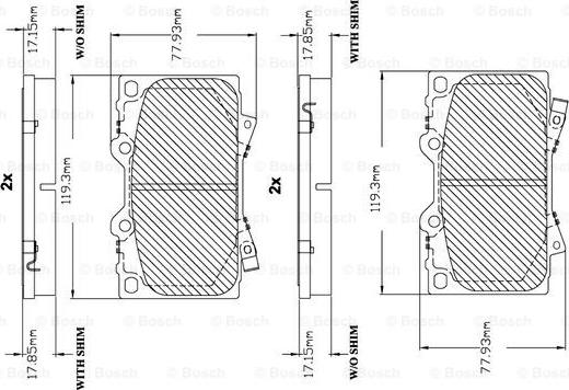 BOSCH F 03B 150 055 - Тормозные колодки, дисковые, комплект unicars.by