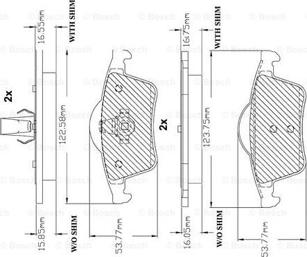 BOSCH F 03B 150 066 - Тормозные колодки, дисковые, комплект unicars.by