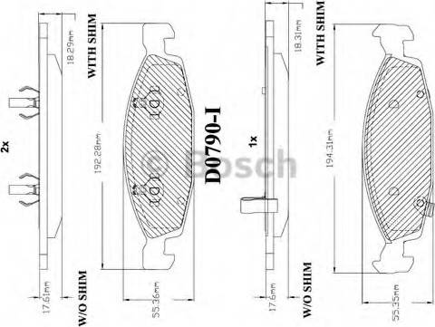 BOSCH F 03B 150 063 - Тормозные колодки, дисковые, комплект unicars.by