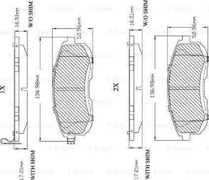 BOSCH F 03B 150 004 - Тормозные колодки, дисковые, комплект unicars.by